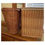 Wicker style laundry baskets