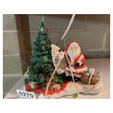 Ceramic Christmas tree and Santa