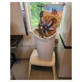 Trash can, table, and more