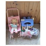Doll and stroller and more
