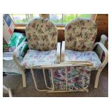 (2) Patio chairs with fold out lawn chair