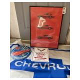 Chevrolet Corvette signs, banner, floor mats and