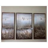 (3) Framed duck paintings