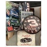 Dale Earnhardt clock, signs, cushion