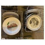 (2) Metal crates, decorative plates