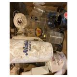 Glass cups, pitcher, more