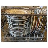 Metal crate, decorative plates, plastic display