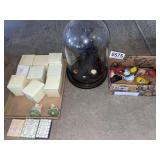 Birds for a domed glass case, tiny bears, more