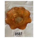 Vintage carnival glass footed bowl