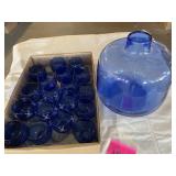 Roly poly depression glass cobalt blue, large