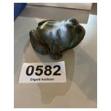 Vintage cast iron frog door stop