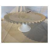 Large Fenton hobnail cake plate