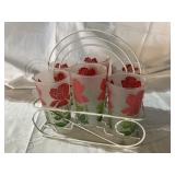 Vintage Tumbler set with carrier