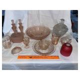 Pink depression glass, more
