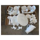 Large lot milk glass