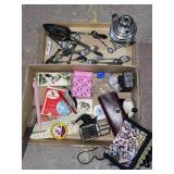 Vintage enameled spoons, silver plate, more