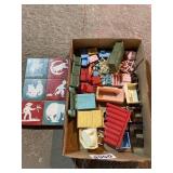 Vintage doll house furniture, more