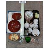 Oriental serving set cased & more