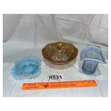 Vintage opalescent hobnail, carnival bowl