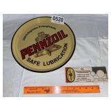 Pennzoil advertising, enamel tray, tester
