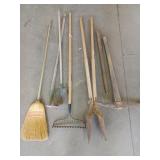 Pick, post hole digger, rake & more