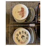 (2) Metal crates, decorative plates