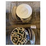 (2) Metal crates, decorative plates