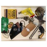 Gun keychains, pin, more