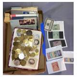 Stamps, coins