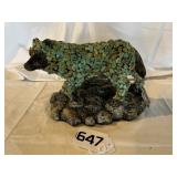 Turquoise covered wolf