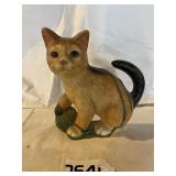 Cast iron cat with yarn ball doorstop