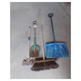 Axe, broom & shovels
