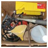 Jumper cables, funnels,  grease gun and more