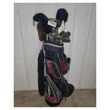 Golf clubs and bag