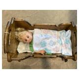 Doll, rocking crib