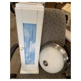 Toilet paper holder and light