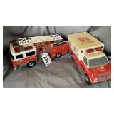 Fire truck and ambulance toys