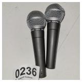 (2) Shure SM58 XLR microphones