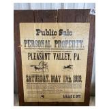 Auction Advertisement w/Stand