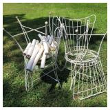 (4) metal chairs and more