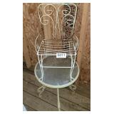 Child or decorative metal chair and patio side