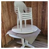 Patio Table, (4) chairs and more