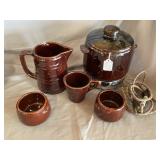 Roseville pottery , brown stoneware, electric