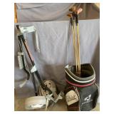 Golf bag, clubs and bag boy ranger