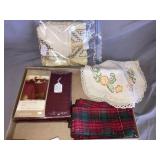 Cloth table cloth, napkins, card table cloth