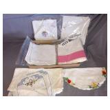 Vintage Cloth napkins, dresser scarves, pillow