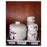 Electric soup tureen and bowls