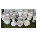 Milk glass cups, bowls, more