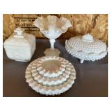 Milk glass, Fenton ash trays & more