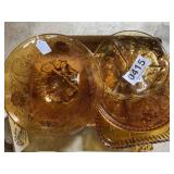Amber glass serving dishes